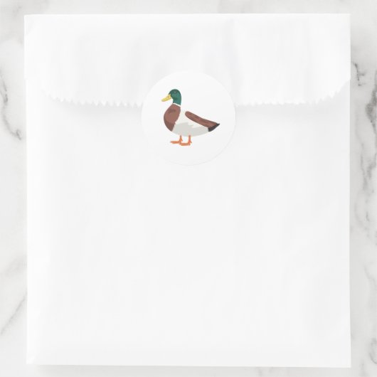 Mallard Duck Ronde Sticker (Tas)