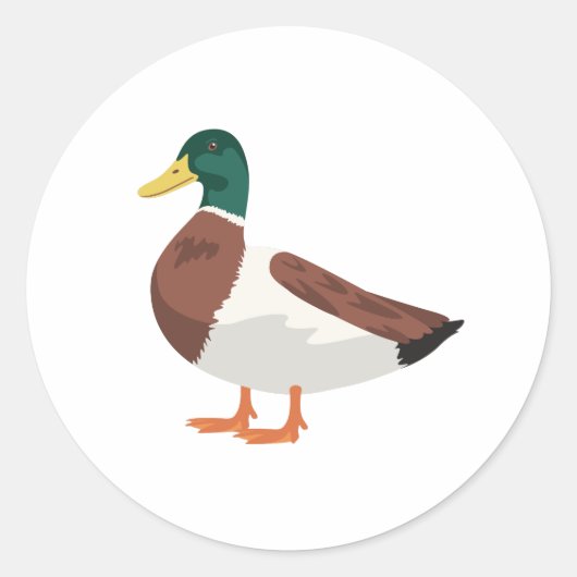 Mallard Duck Ronde Sticker (Voorkant)