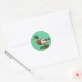 Mallard Duck Ronde Sticker (Envelop)