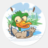 Mallard Duck Ronde Sticker (Voorkant)
