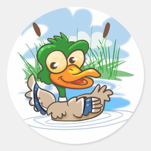 Mallard Duck Ronde Sticker (Voorkant)