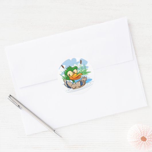 Mallard Duck Ronde Sticker (Envelop)