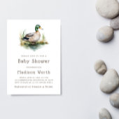 Mallard Duck Sage Green Baby shower Kaart