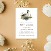 Mallard Duck Sage Green Baby shower Kaart