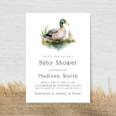 Mallard Duck Sage Green Baby shower Kaart