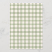 Mallard Duck Sage Green Gingham Baby Shower Kaart (Achterkant)