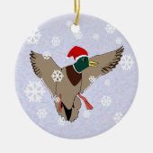 Mallard Duck Santa Kerstkerst Keramisch Ornament (Voorkant)