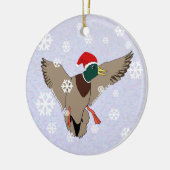 Mallard Duck Santa Kerstkerst Keramisch Ornament (Links)