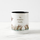 Mallard Duck Scene Tweekleurige Koffiemok (Center)