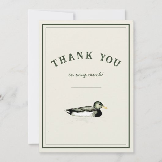 Mallard Duck Thank You Card  Kaart (Voorkant)