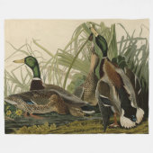 Mallard Duck van Audubon's Birds of America Fleece Deken (Voorkant (Horizontaal))