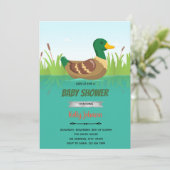 Mallard duck verjaardagsdagsdagsthema uitnodiging (Staand voorkant)