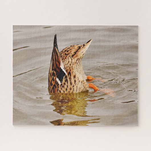 Mallard Duck voedt onderwater Legpuzzel (Horizontaal)