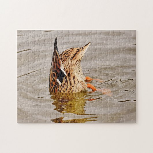 Mallard Duck voedt onderwater Legpuzzel (Horizontaal)