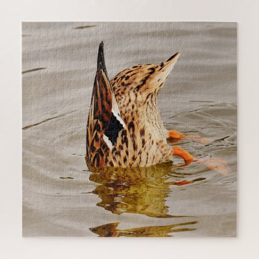 Mallard Duck voedt onderwater Legpuzzel (Verticaal)