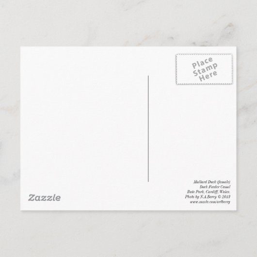 Mallard Duck (vrouw) Warm Tone Black and White Briefkaart (Achterkant)