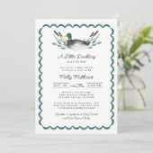 Mallard Duck Waterverf Baby shower Invitation Kaart (Staand voorkant)