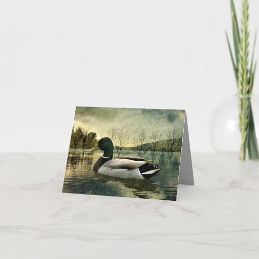  Mallard Duck Weathered Briefkaart (Voorkant)