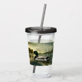 Mallard Duck Weathered Briefkaart Acryl Drinkbeker (Achterkant)