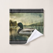  Mallard Duck Weathered Briefkaart Bad Handdoek (Wasdoekje)