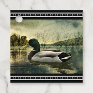  Mallard Duck Weathered Briefkaart Bedankjes Labels