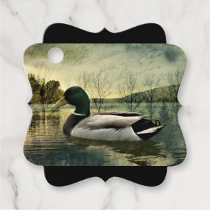 Mallard Duck Weathered Briefkaart Bedankjes Labels