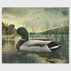 Mallard Duck Weathered Briefkaart Cadeaupapier