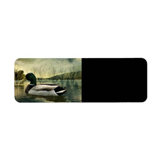  Mallard Duck Weathered Briefkaart Etiket (Voorkant)