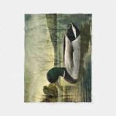 Mallard Duck Weathered Briefkaart Fleece Deken (Voorkant)
