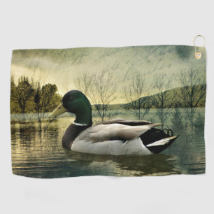 Mallard Duck Weathered Briefkaart Golfhanddoek