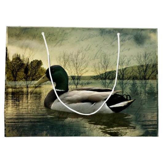  Mallard Duck Weathered Briefkaart Groot Cadeauzakje (Achterkant)