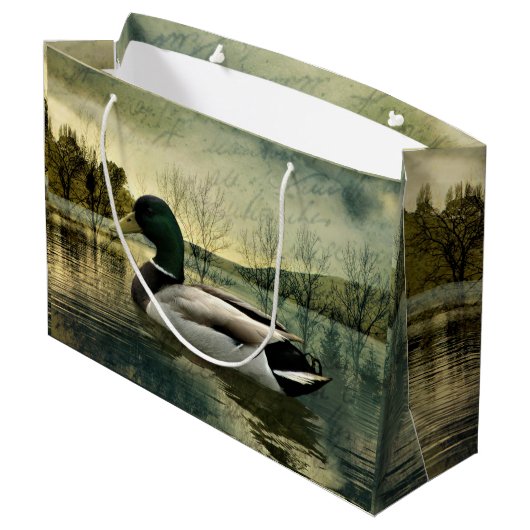  Mallard Duck Weathered Briefkaart Groot Cadeauzakje (Achterkant Gekanteld)