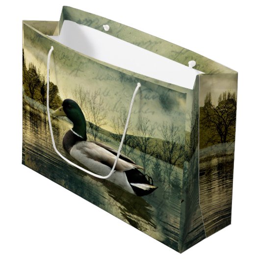  Mallard Duck Weathered Briefkaart Groot Cadeauzakje (Voorkant Gekanteld)