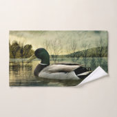  Mallard Duck Weathered Briefkaart Handdoek (Handdoek)