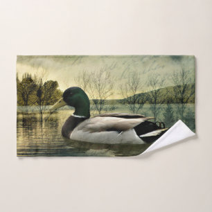  Mallard Duck Weathered Briefkaart Handdoek