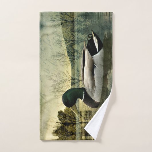  Mallard Duck Weathered Briefkaart Handdoek (Handdoek)