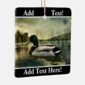 Mallard Duck Weathered Briefkaart Keramisch Ornament (Rechts)