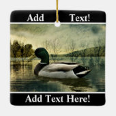 Mallard Duck Weathered Briefkaart Keramisch Ornament (Achterkant)