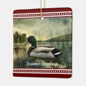 Mallard Duck Weathered Briefkaart Kerstmis Keramisch Ornament (Links)