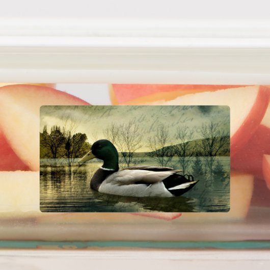 Mallard Duck Weathered Briefkaart Labels (Aangebracht)