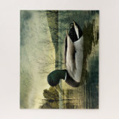  Mallard Duck Weathered Briefkaart Legpuzzel (Verticaal)