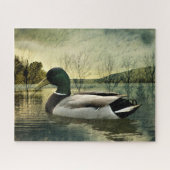  Mallard Duck Weathered Briefkaart Legpuzzel (Horizontaal)