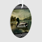 Mallard Duck Weathered Briefkaart Ornament (voorkant)