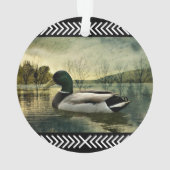  Mallard Duck Weathered Briefkaart Ornament (achterkant)