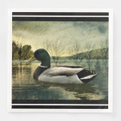 Mallard Duck Weathered Briefkaart Paper Dinn Servet (Voorkant)