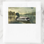  Mallard Duck Weathered Briefkaart Rechthoekige Sticker (Tas)