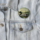  Mallard Duck Weathered Briefkaart Ronde Button 5,7 Cm (In situ)