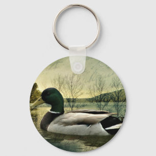  Mallard Duck Weathered Briefkaart Sleutelhanger