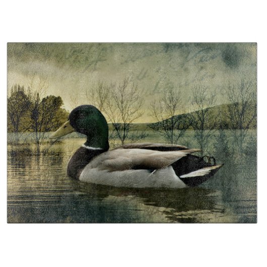 Mallard Duck Weathered Briefkaart Snijplank (Voorkant)