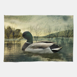 Mallard Duck Weathered Briefkaart Theedoek